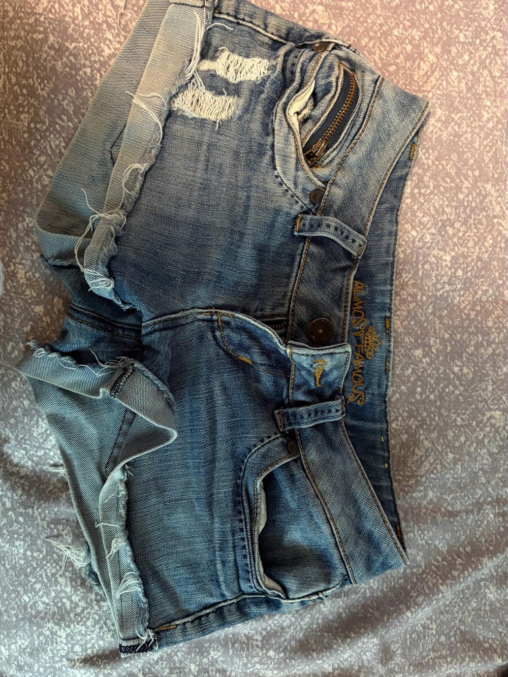 Almost Famous Light Blue Distressed Denim Cutoff Shorts